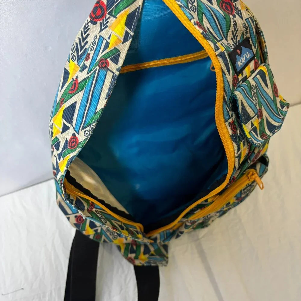 KAVU Rope Bag‎ Sling Backpack Multicolor Geometric Canvas Crossbody